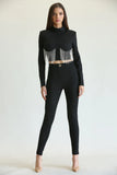 Top Chic Fringe Top Black
