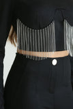 Top Chic Fringe Top Black