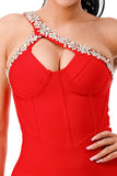 Diamond Bandage Dress Red
