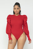 Ruffle Bodysuit Red