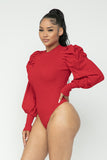 Ruffle Bodysuit Red