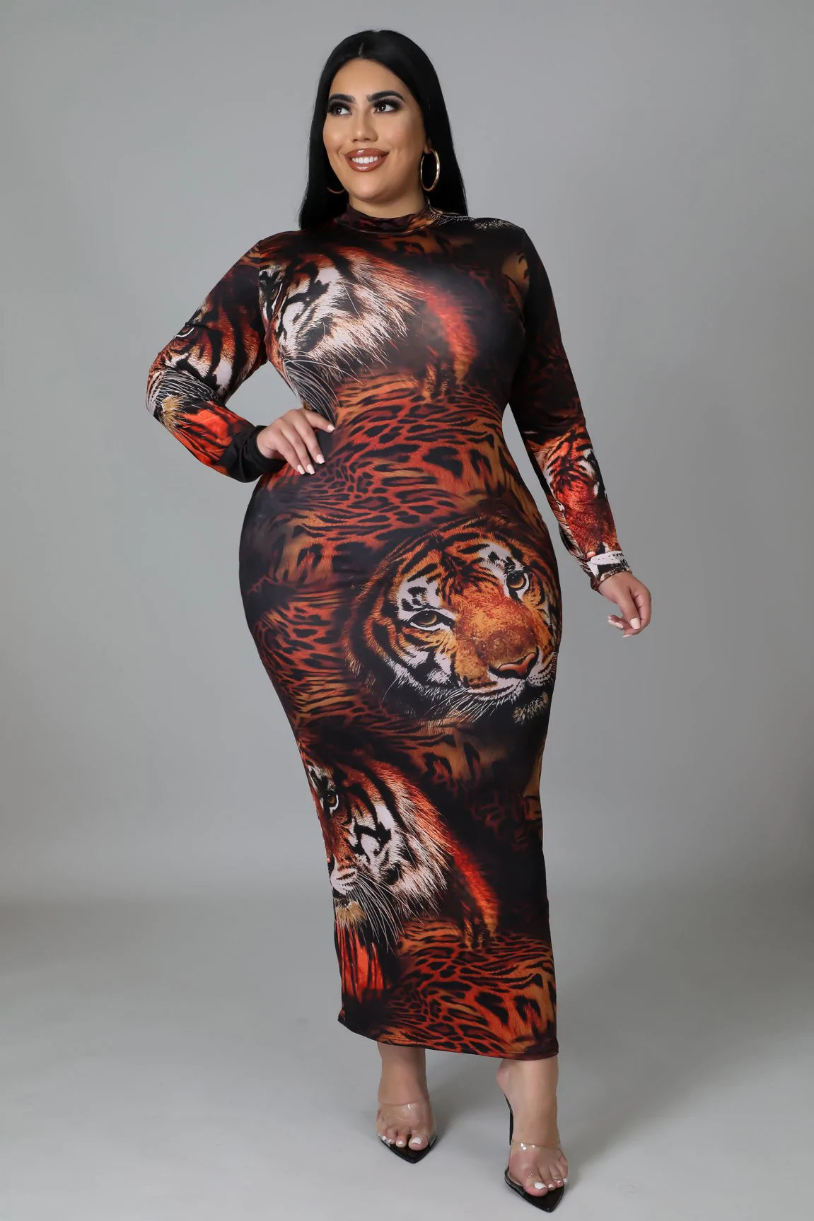 Plus size tiger dress top