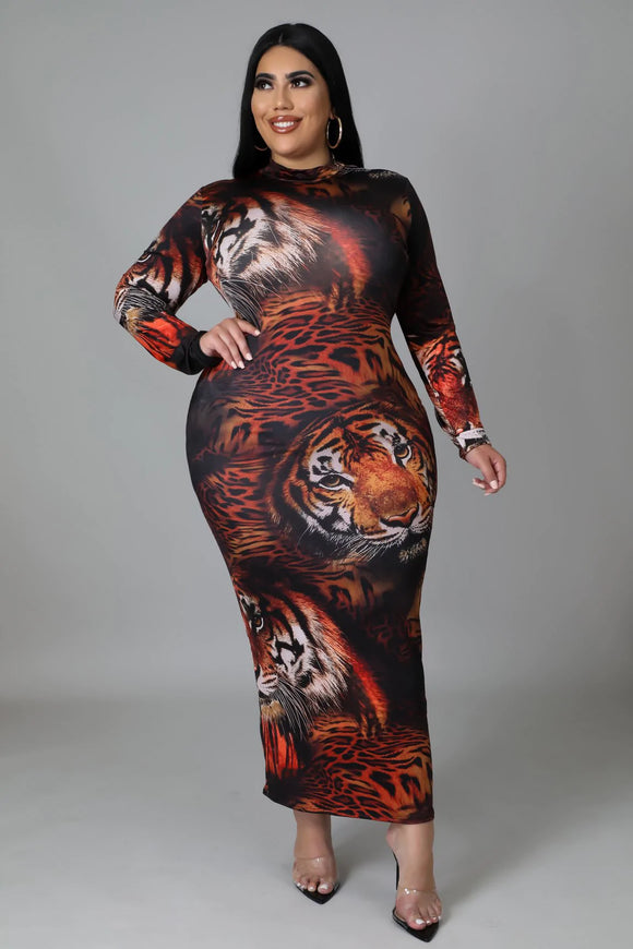 Tiger Dress Plus Size