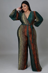 Muti Print Jumpsuit Plus Size