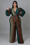 Muti Print Jumpsuit Plus Size