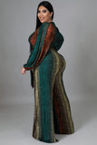 Muti Print Jumpsuit Plus Size