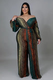 Muti Print Jumpsuit Plus Size